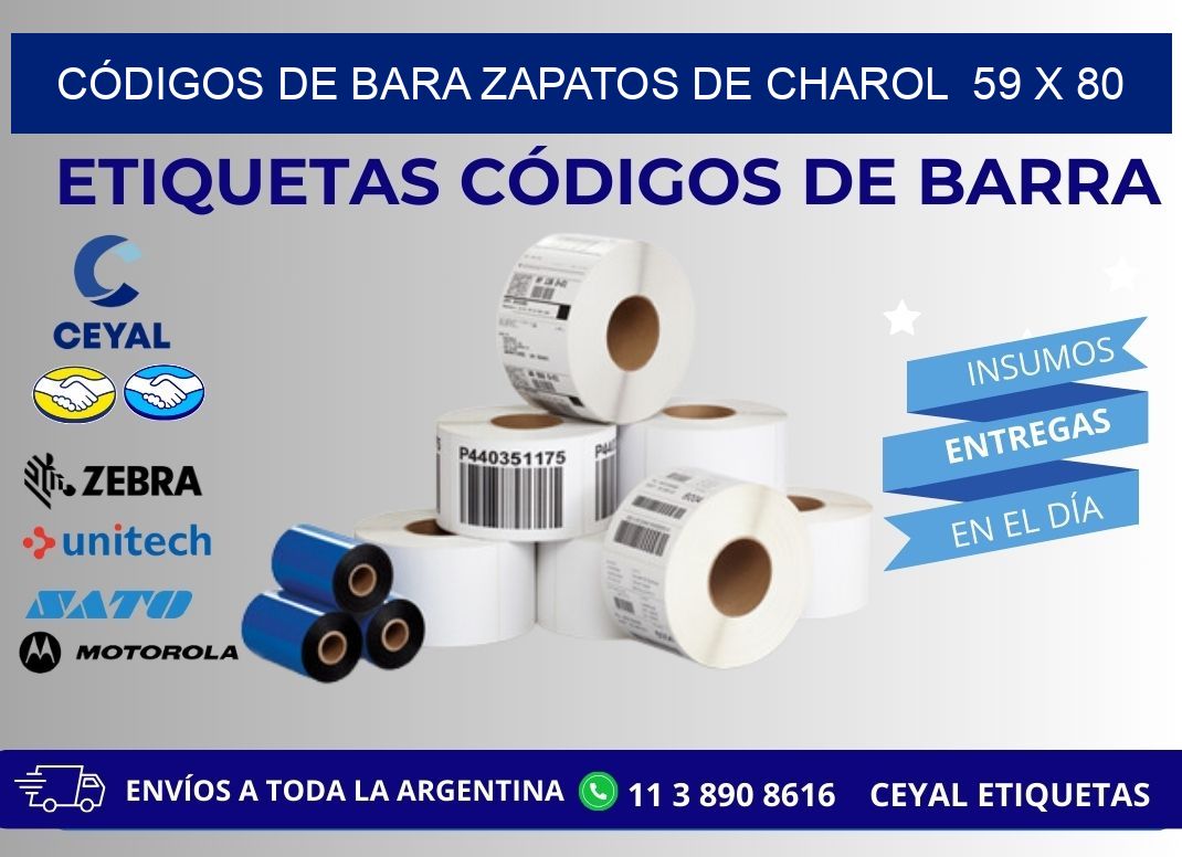 CÓDIGOS DE BARA ZAPATOS DE CHAROL  59 x 80