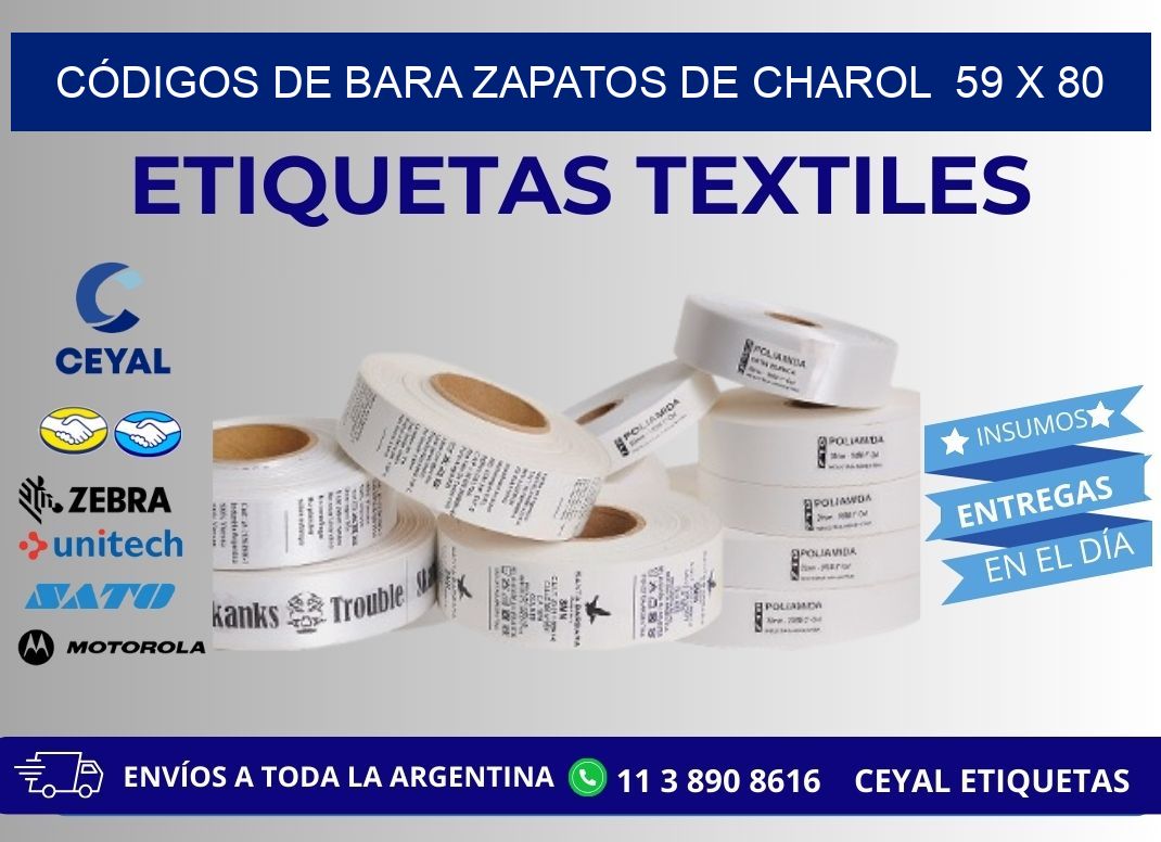 CÓDIGOS DE BARA ZAPATOS DE CHAROL  59 x 80
