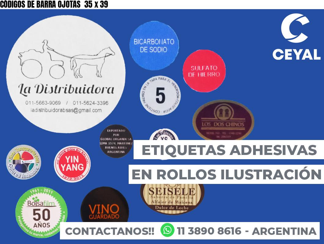CÓDIGOS DE BARRA OJOTAS  35 x 39