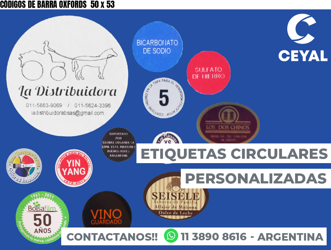 CÓDIGOS DE BARRA OXFORDS  50 x 53