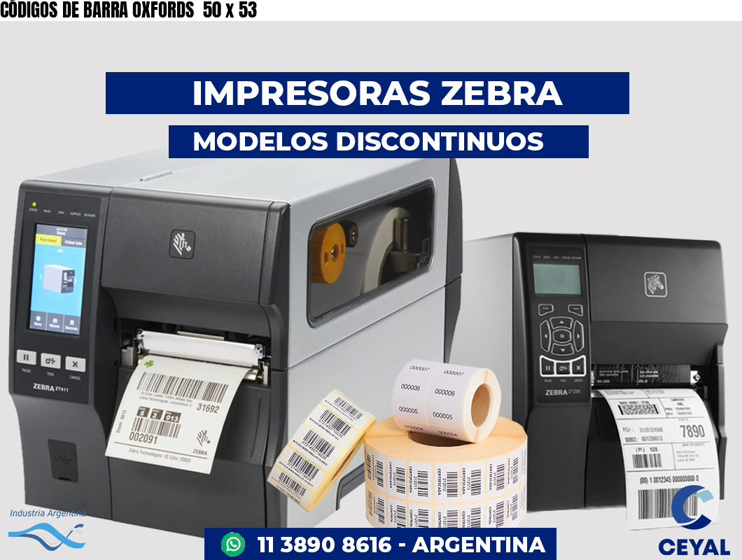 CÓDIGOS DE BARRA OXFORDS  50 x 53