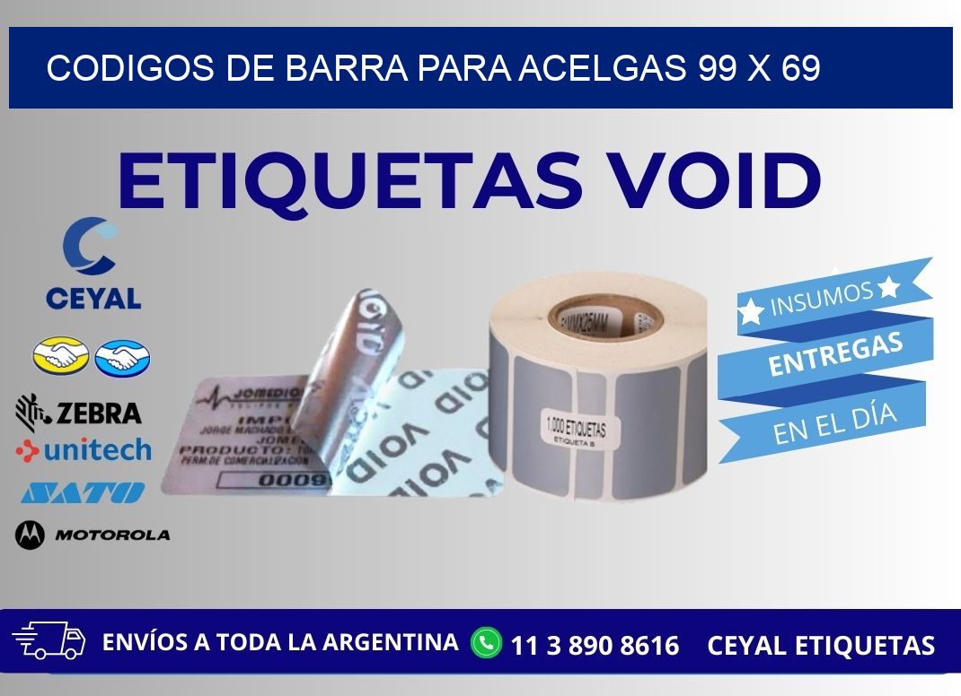 CODIGOS DE BARRA PARA ACELGAS 99 x 69