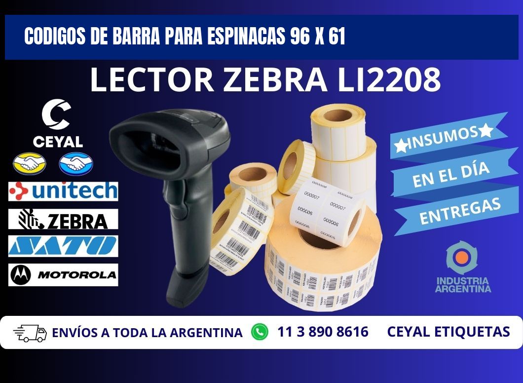 CODIGOS DE BARRA PARA ESPINACAS 96 x 61
