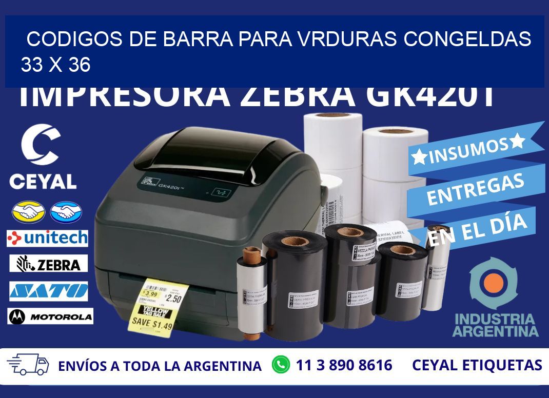 CODIGOS DE BARRA PARA VRDURAS CONGELDAS 33 x 36