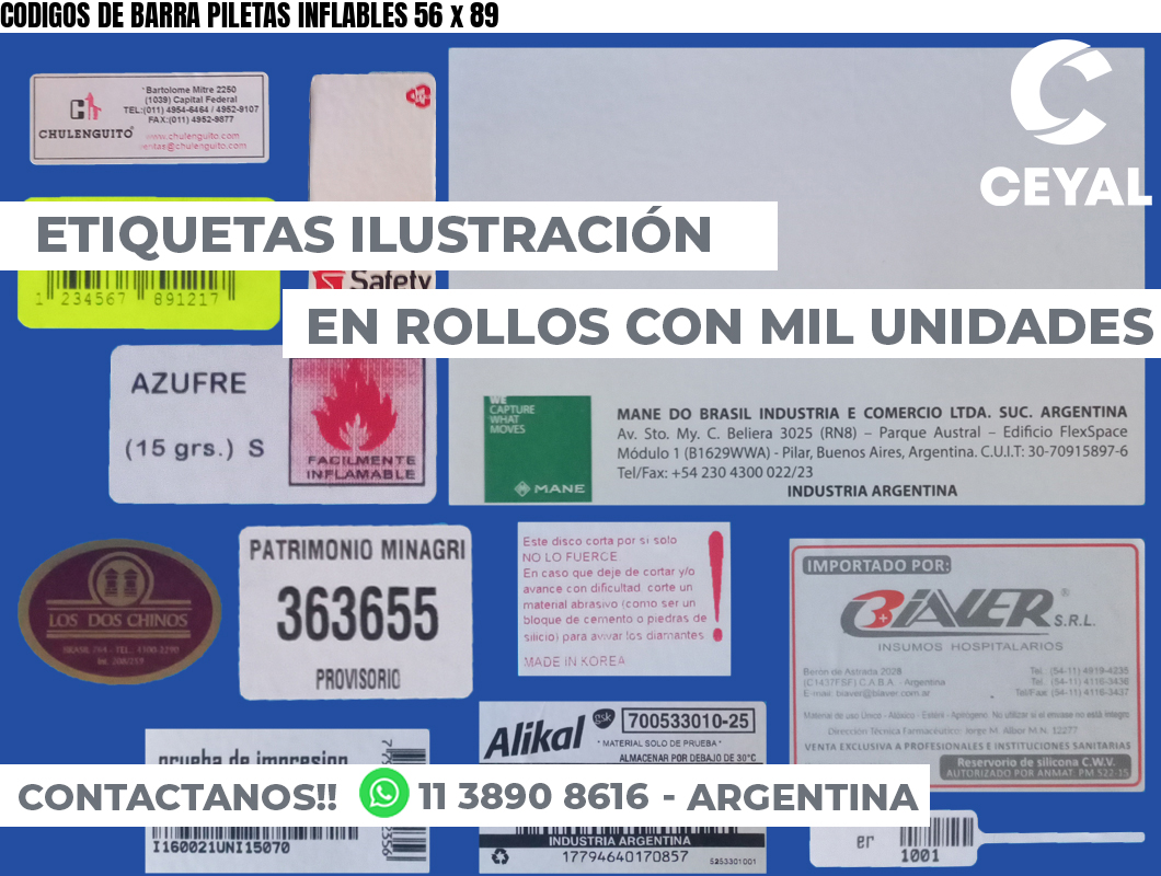 CODIGOS DE BARRA PILETAS INFLABLES 56 x 89
