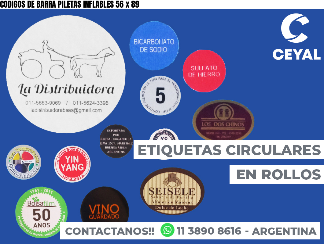 CODIGOS DE BARRA PILETAS INFLABLES 56 x 89
