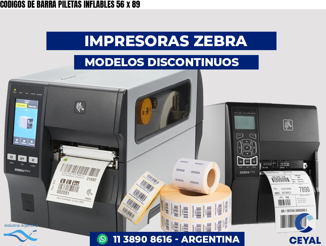 CODIGOS DE BARRA PILETAS INFLABLES 56 x 89