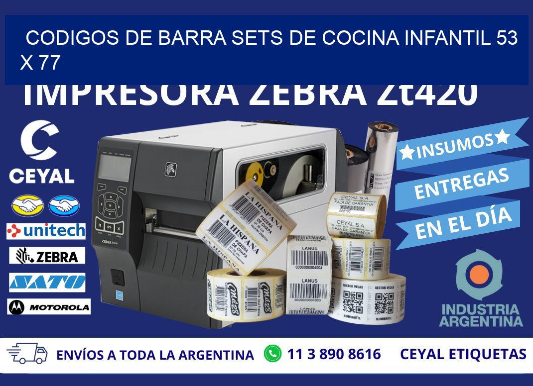 CODIGOS DE BARRA SETS DE COCINA INFANTIL 53 x 77
