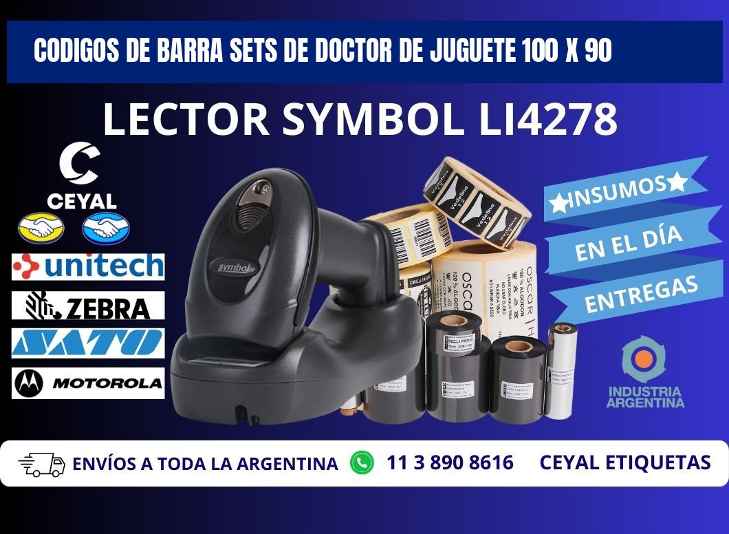 CODIGOS DE BARRA SETS DE DOCTOR DE JUGUETE 100 x 90