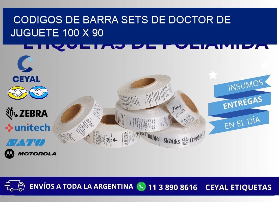 CODIGOS DE BARRA SETS DE DOCTOR DE JUGUETE 100 x 90