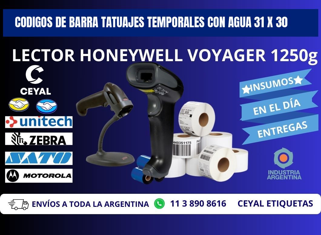 CODIGOS DE BARRA TATUAJES TEMPORALES CON AGUA 31 x 30