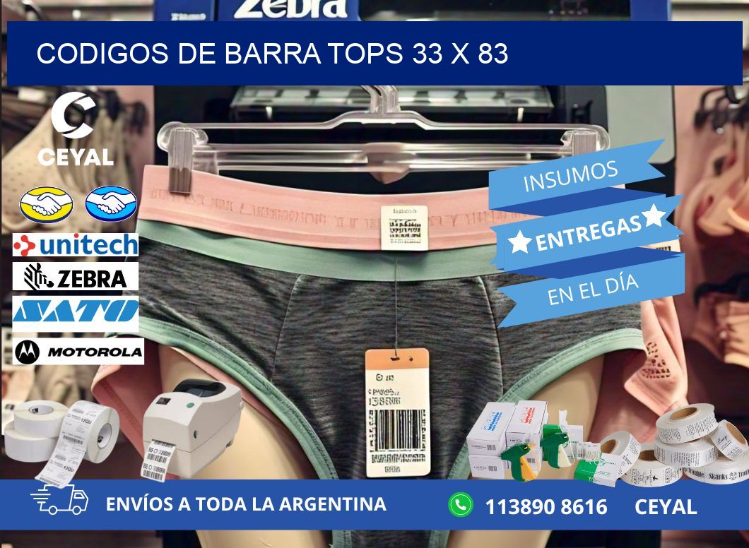 CODIGOS DE BARRA TOPS 33 x 83