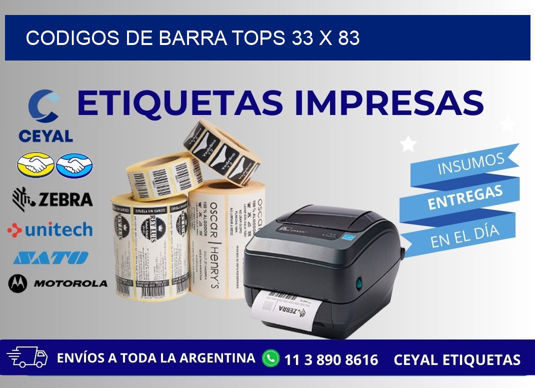 CODIGOS DE BARRA TOPS 33 x 83