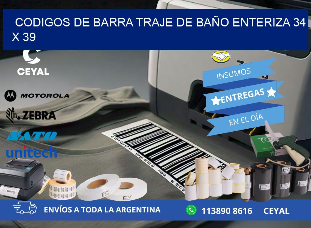 CODIGOS DE BARRA TRAJE DE BAÑO ENTERIZA 34 x 39
