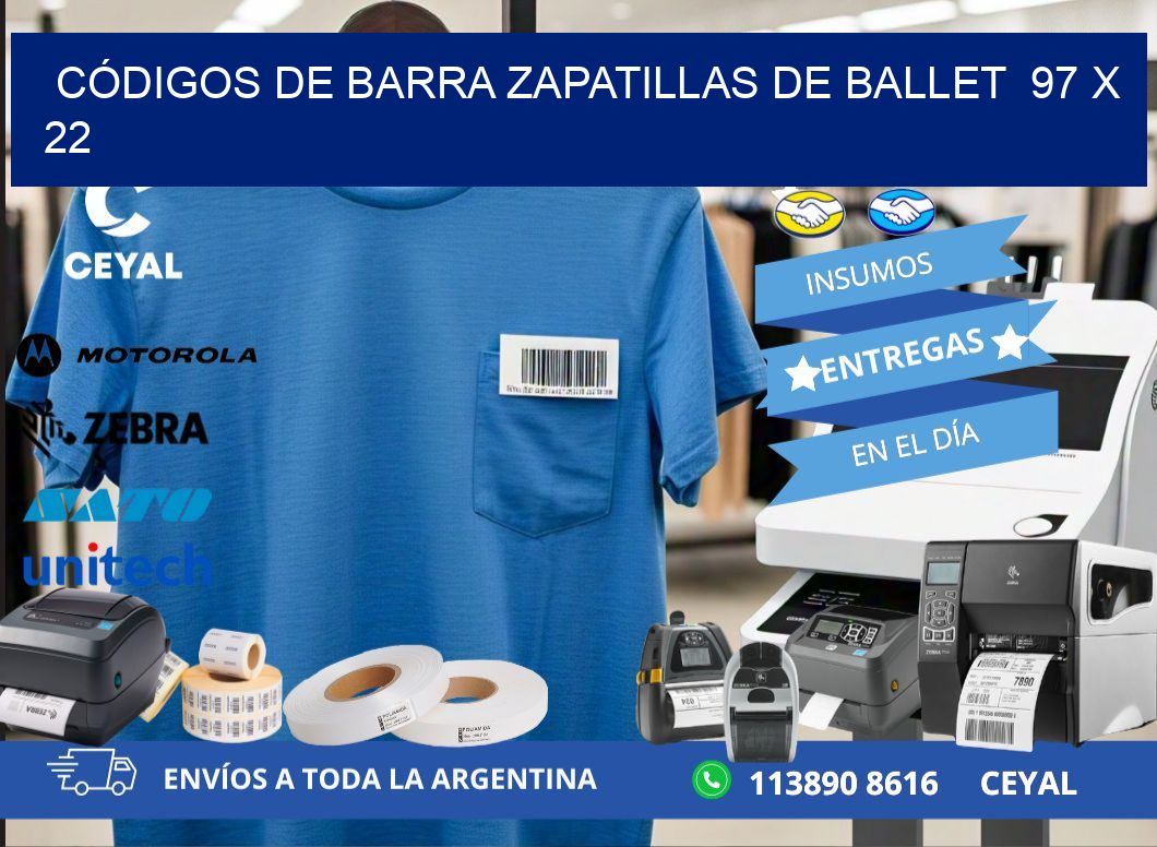 CÓDIGOS DE BARRA ZAPATILLAS DE BALLET  97 x 22