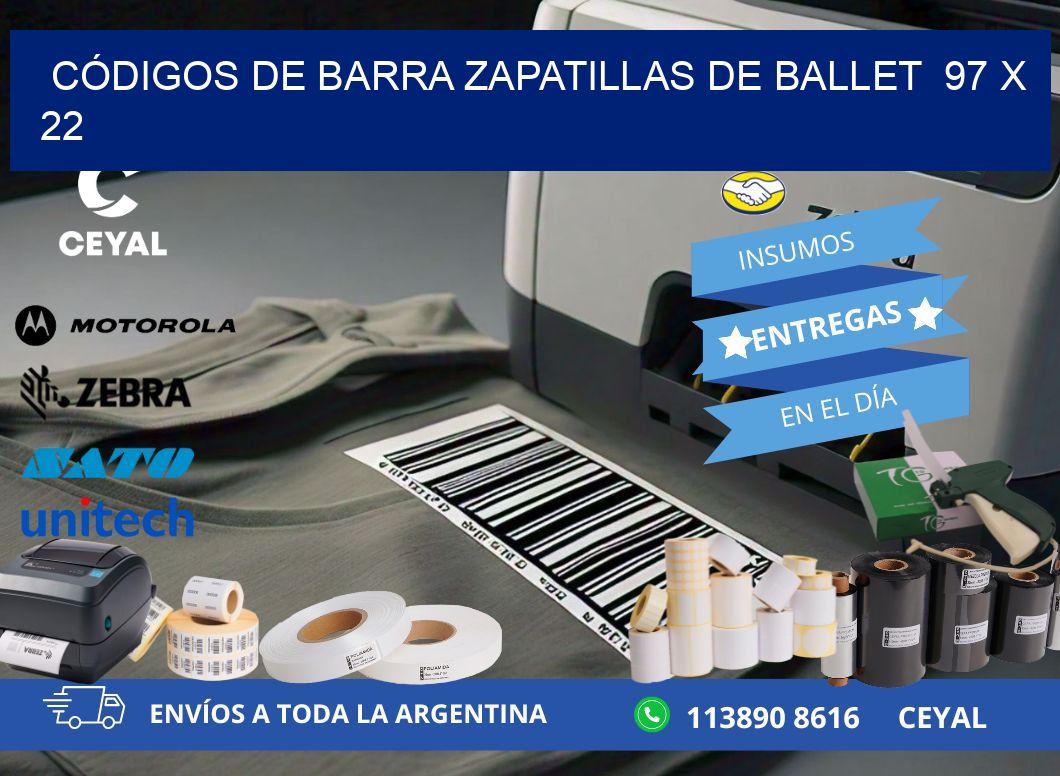 CÓDIGOS DE BARRA ZAPATILLAS DE BALLET  97 x 22