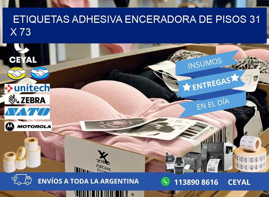 ETIQUETAS ADHESIVA ENCERADORA DE PISOS 31 x 73