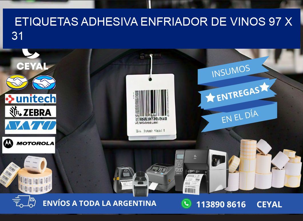ETIQUETAS ADHESIVA ENFRIADOR DE VINOS 97 x 31