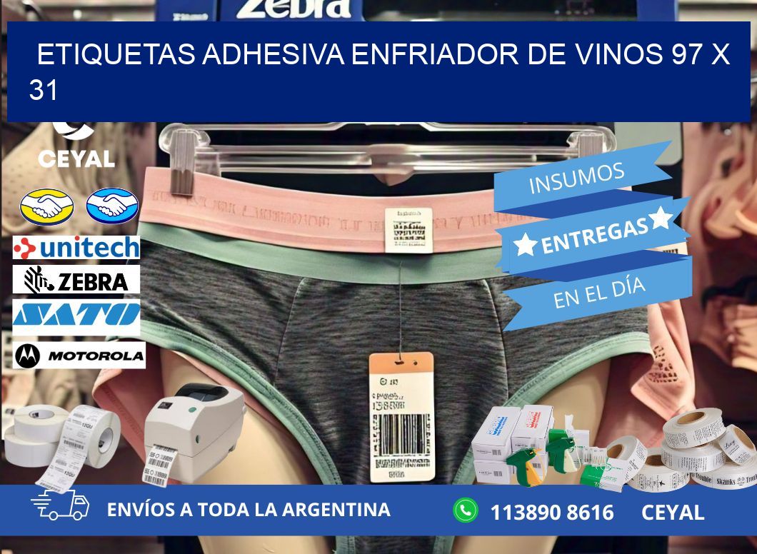 ETIQUETAS ADHESIVA ENFRIADOR DE VINOS 97 x 31