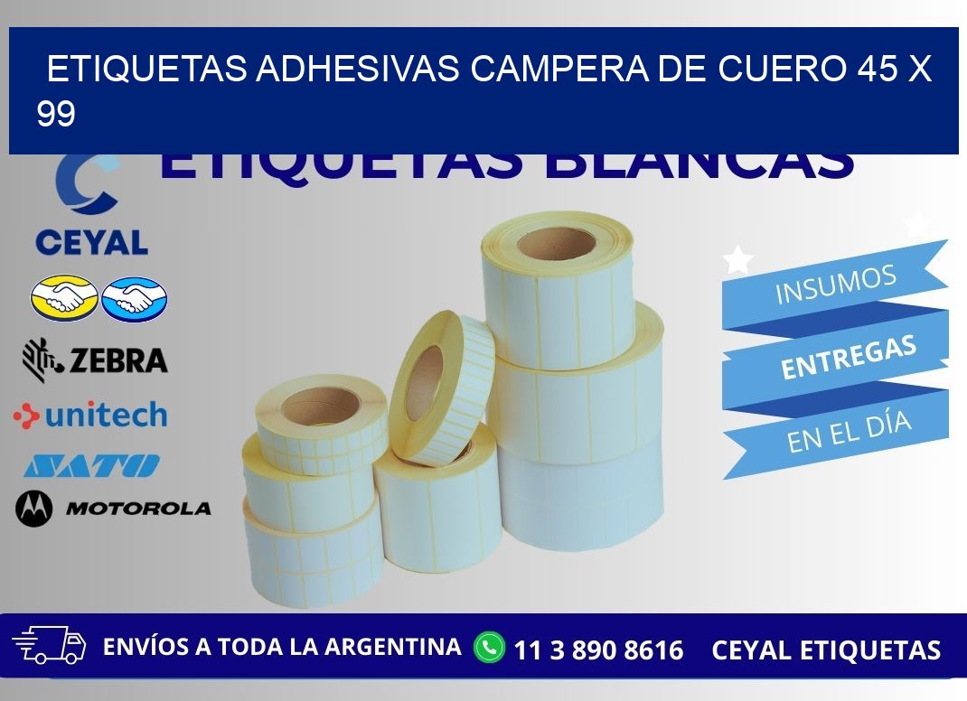 ETIQUETAS ADHESIVAS CAMPERA DE CUERO 45 x 99