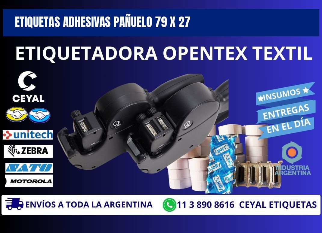 ETIQUETAS ADHESIVAS PAÑUELO 79 x 27