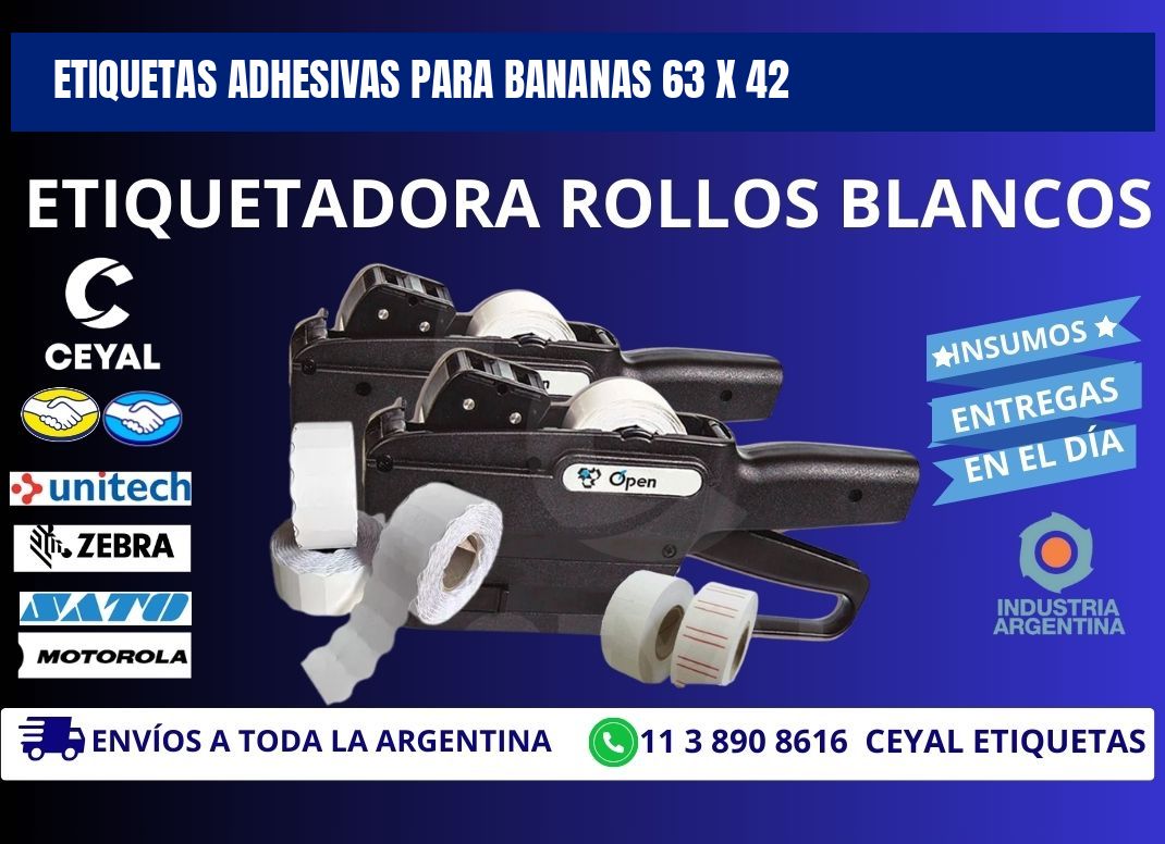 ETIQUETAS ADHESIVAS PARA BANANAS 63 x 42