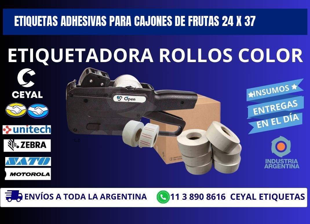 ETIQUETAS ADHESIVAS PARA CAJONES DE FRUTAS 24 x 37