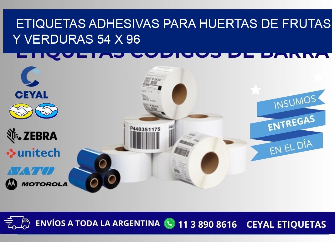 ETIQUETAS ADHESIVAS PARA HUERTAS DE FRUTAS Y VERDURAS 54 x 96