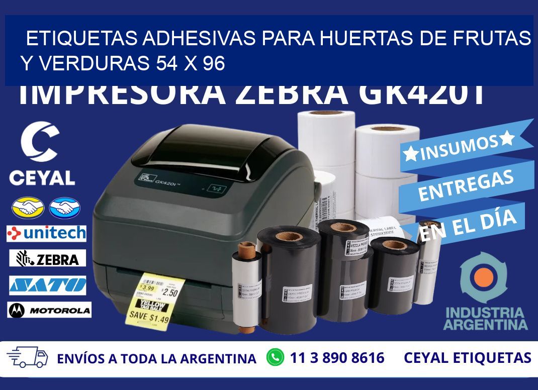 ETIQUETAS ADHESIVAS PARA HUERTAS DE FRUTAS Y VERDURAS 54 x 96