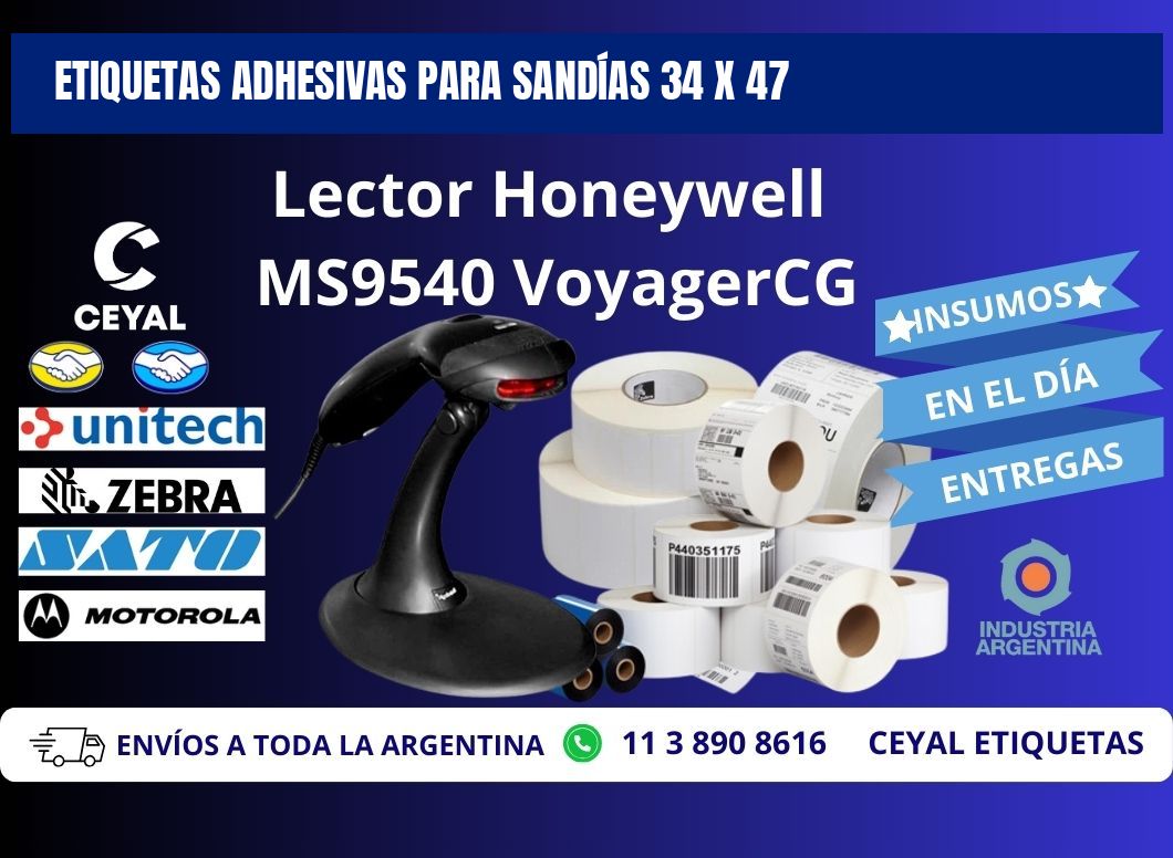 ETIQUETAS ADHESIVAS PARA SANDÍAS 34 x 47
