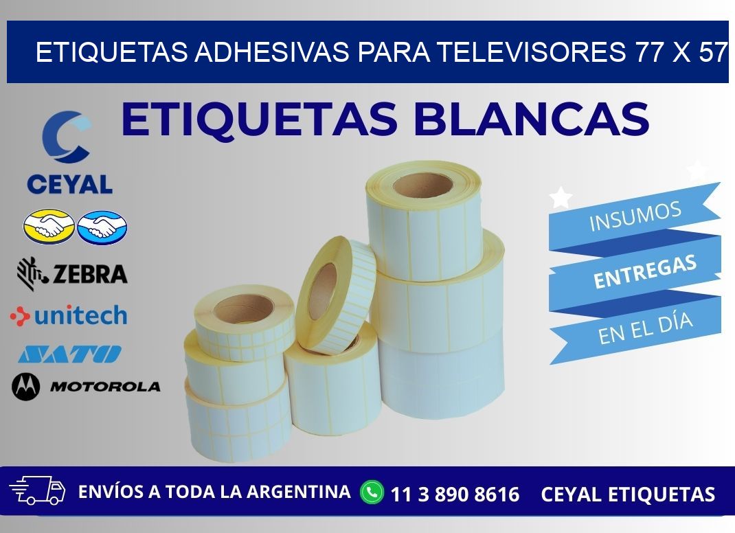 ETIQUETAS ADHESIVAS PARA TELEVISORES 77 x 57