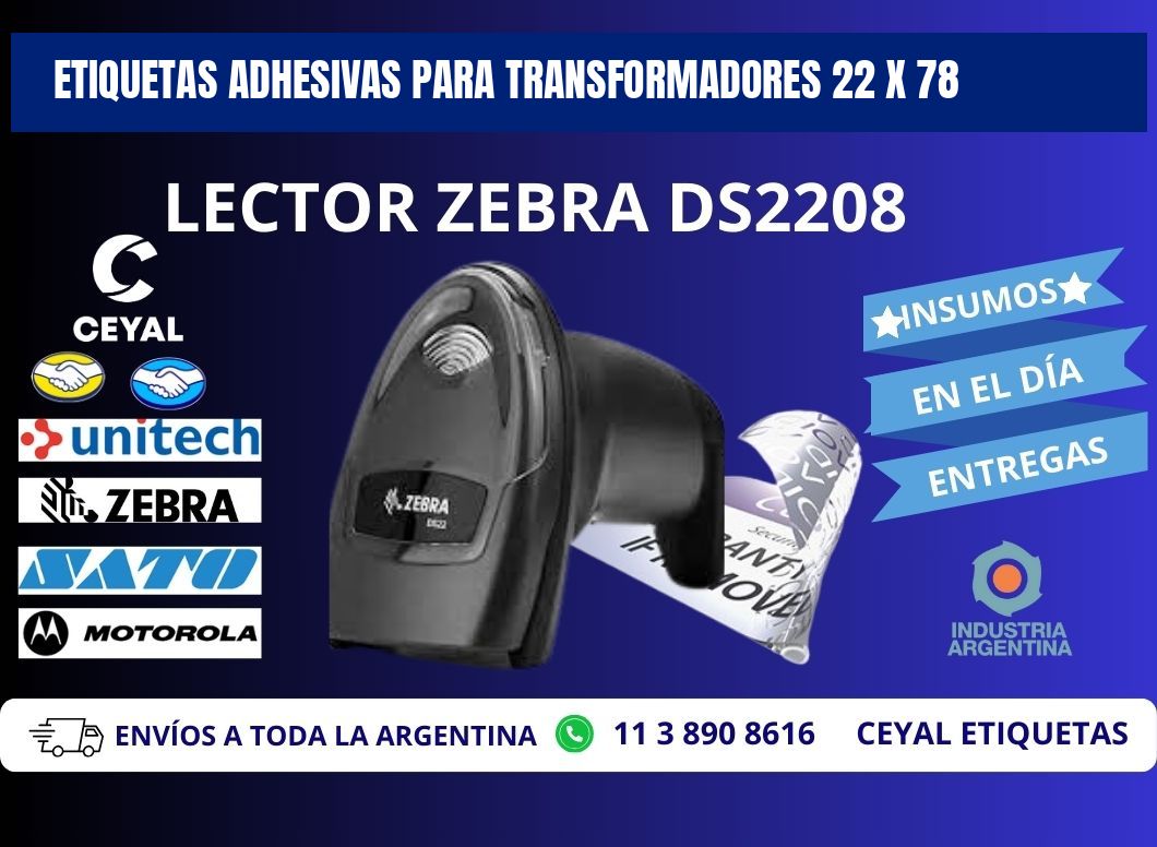 ETIQUETAS ADHESIVAS PARA TRANSFORMADORES 22 x 78