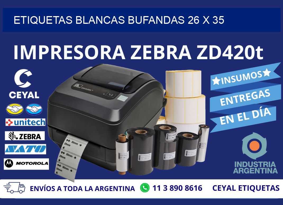 ETIQUETAS BLANCAS BUFANDAS 26 x 35