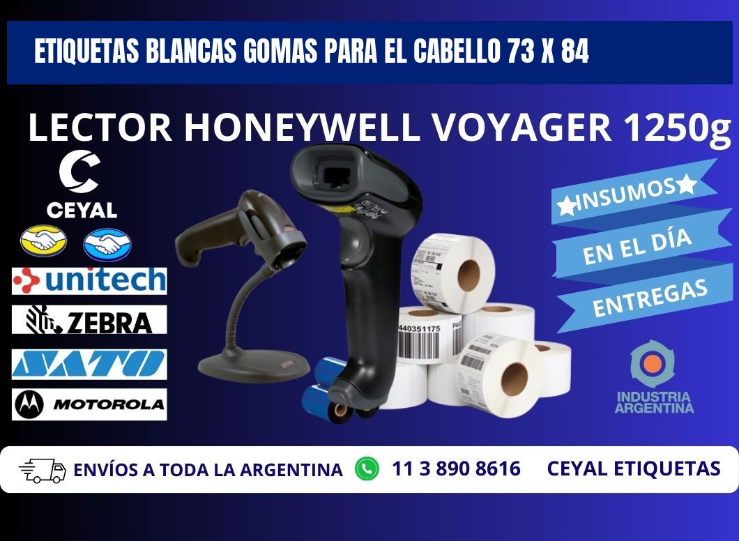 ETIQUETAS BLANCAS GOMAS PARA EL CABELLO 73 x 84