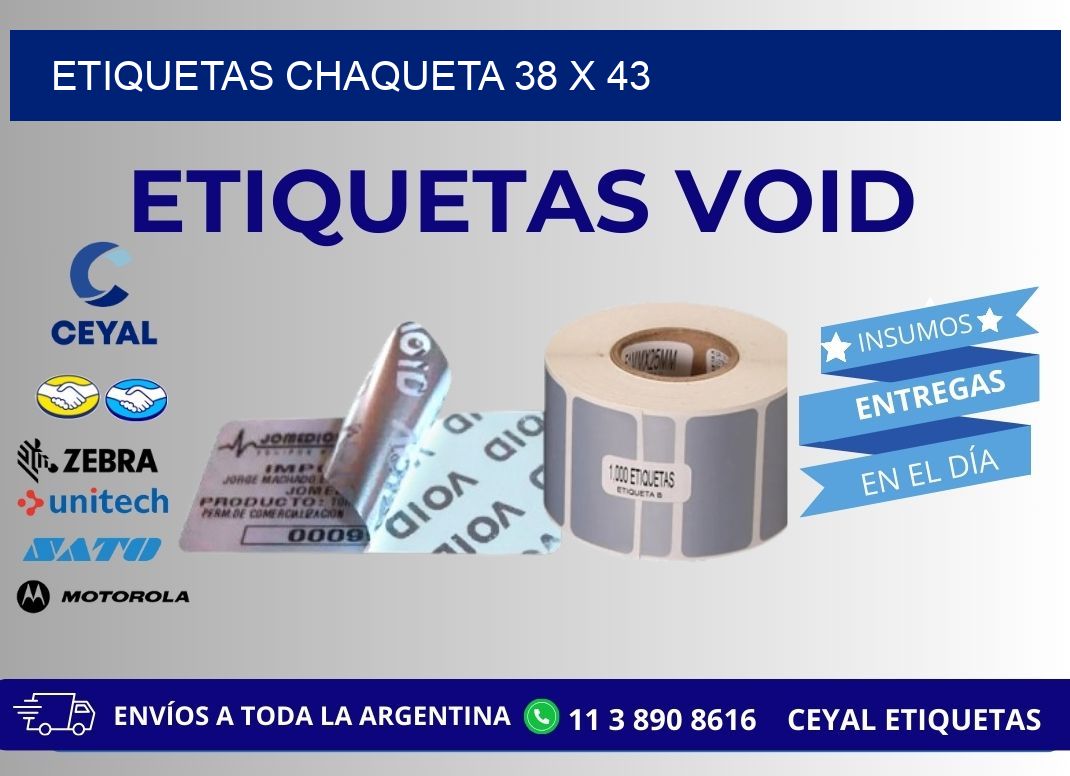 ETIQUETAS CHAQUETA 38 x 43