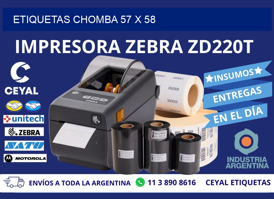 ETIQUETAS CHOMBA 57 x 58