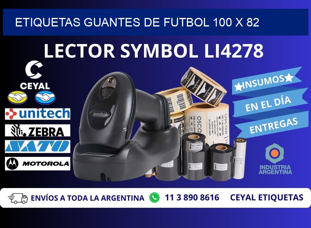 ETIQUETAS GUANTES DE FUTBOL 100 x 82