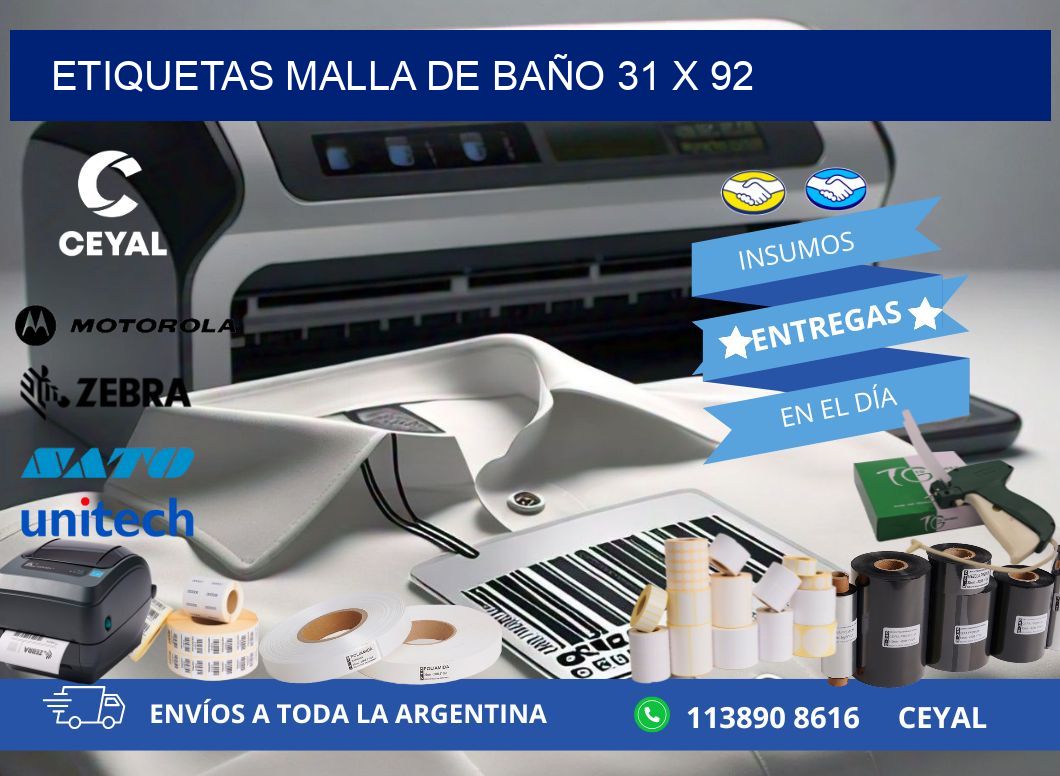 ETIQUETAS MALLA DE BAÑO 31 x 92