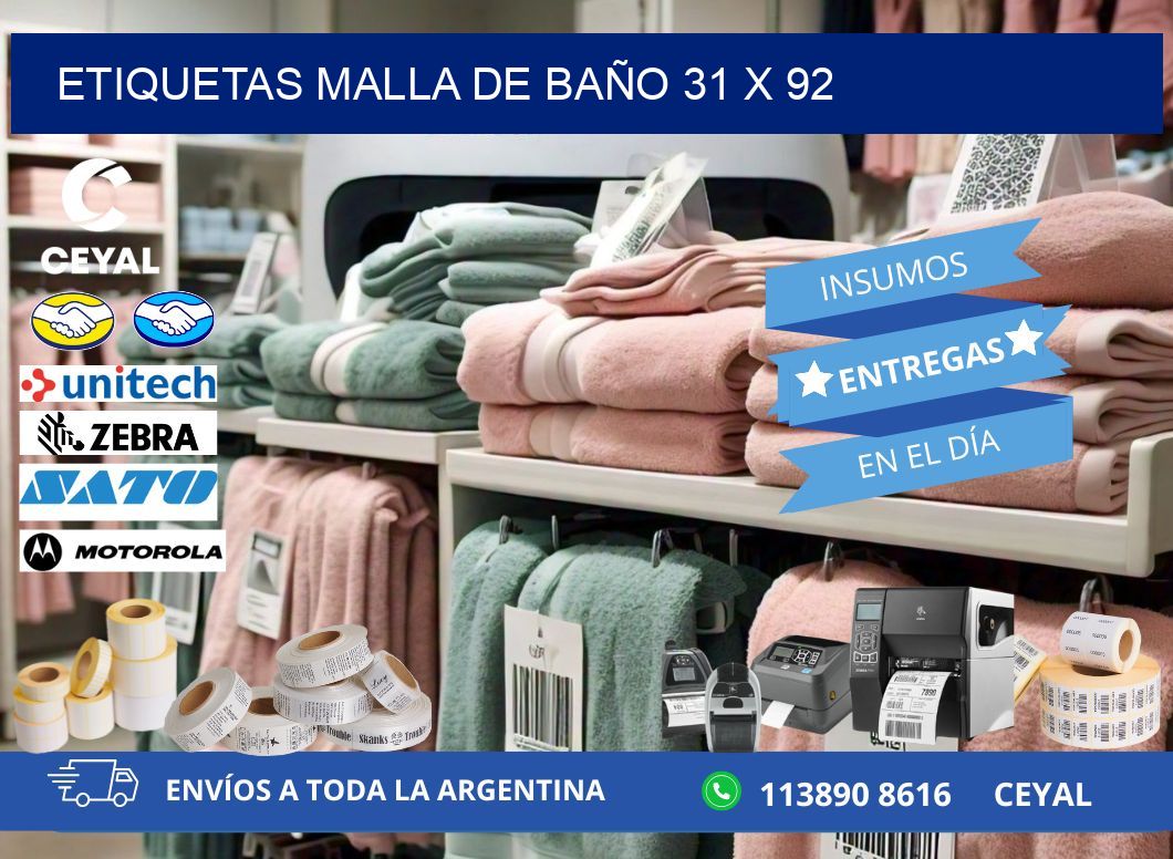 ETIQUETAS MALLA DE BAÑO 31 x 92