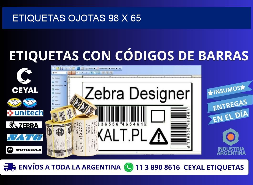 ETIQUETAS OJOTAS 98 x 65