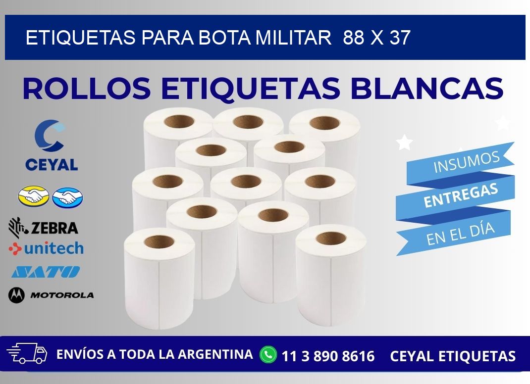 ETIQUETAS PARA BOTA MILITAR  88 x 37