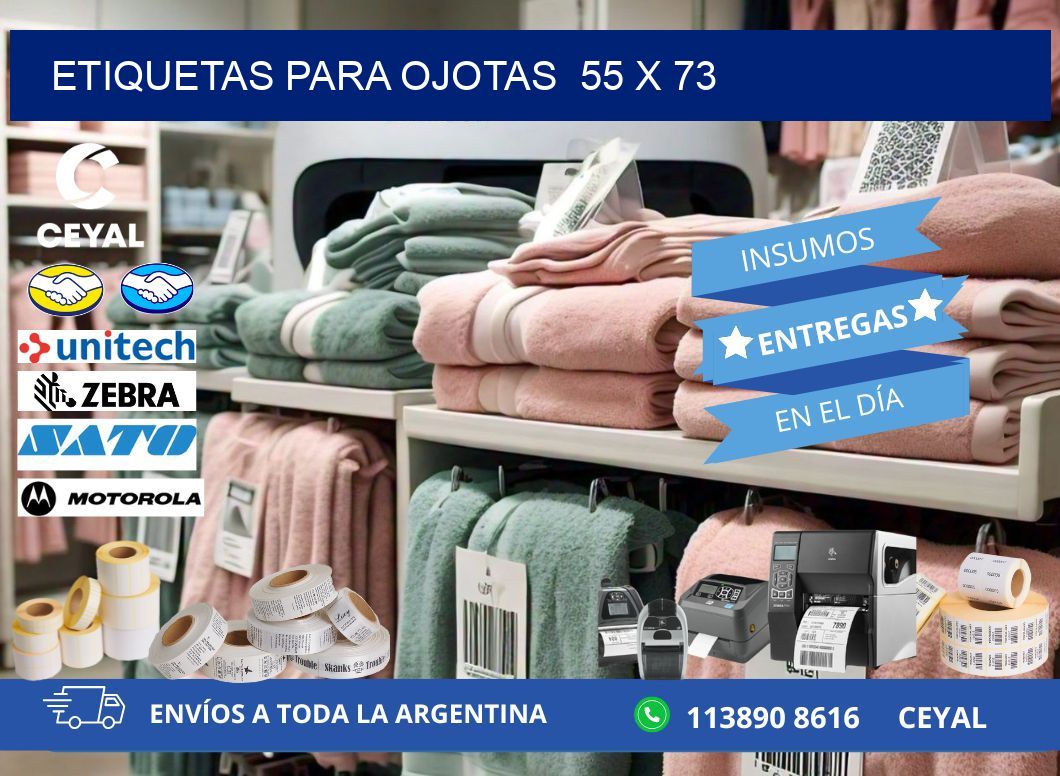 ETIQUETAS PARA OJOTAS  55 x 73