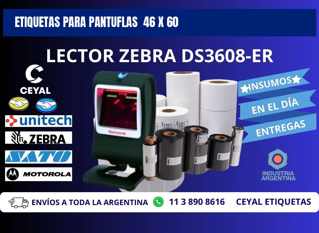 ETIQUETAS PARA PANTUFLAS  46 x 60