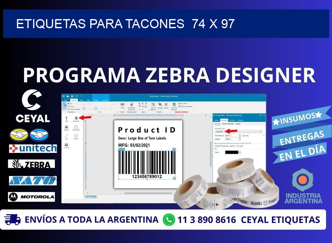 ETIQUETAS PARA TACONES  74 x 97