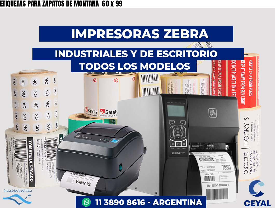 ETIQUETAS PARA ZAPATOS DE MONTAÑA  60 x 99