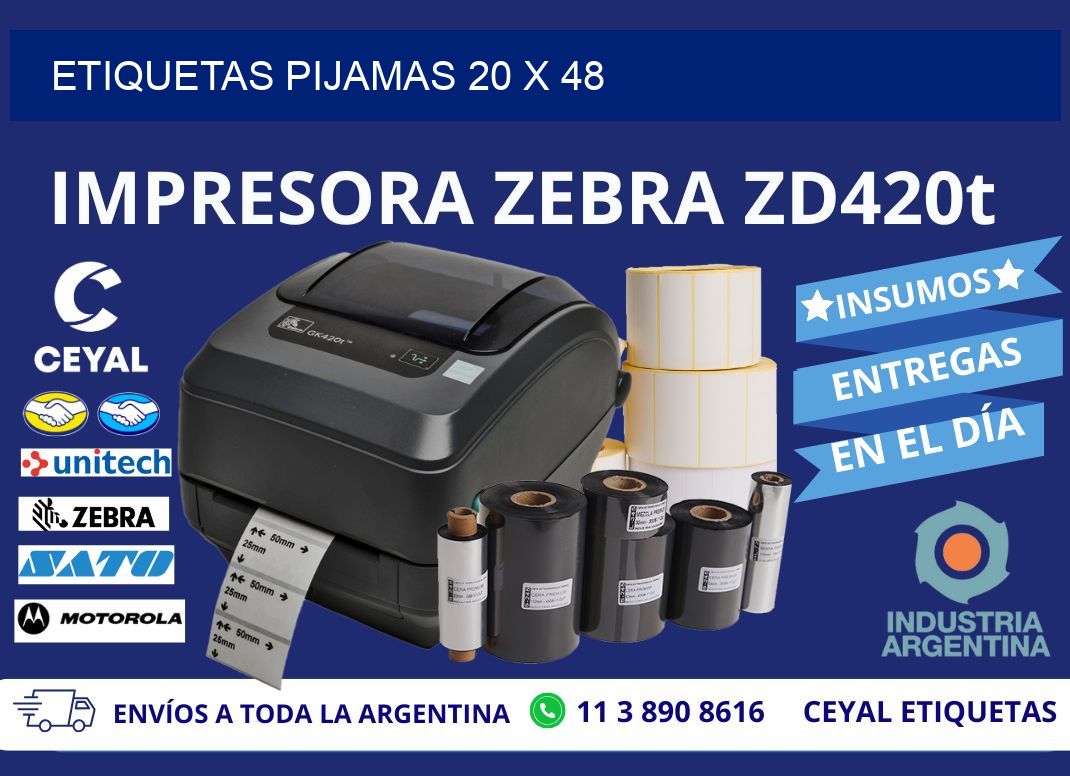 ETIQUETAS PIJAMAS 20 x 48