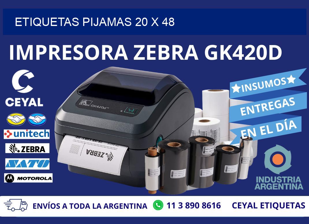 ETIQUETAS PIJAMAS 20 x 48