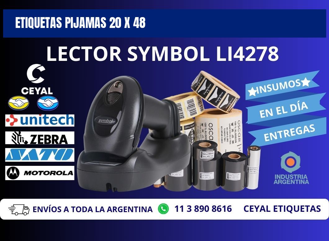 ETIQUETAS PIJAMAS 20 x 48