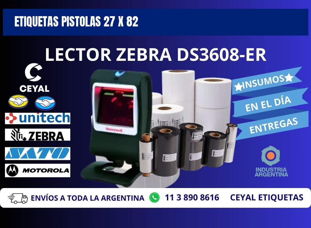 ETIQUETAS PISTOLAS 27 x 82