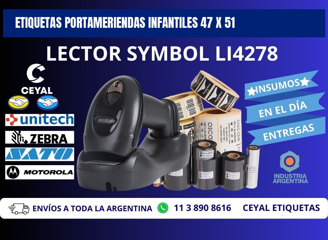 ETIQUETAS PORTAMERIENDAS INFANTILES 47 x 51